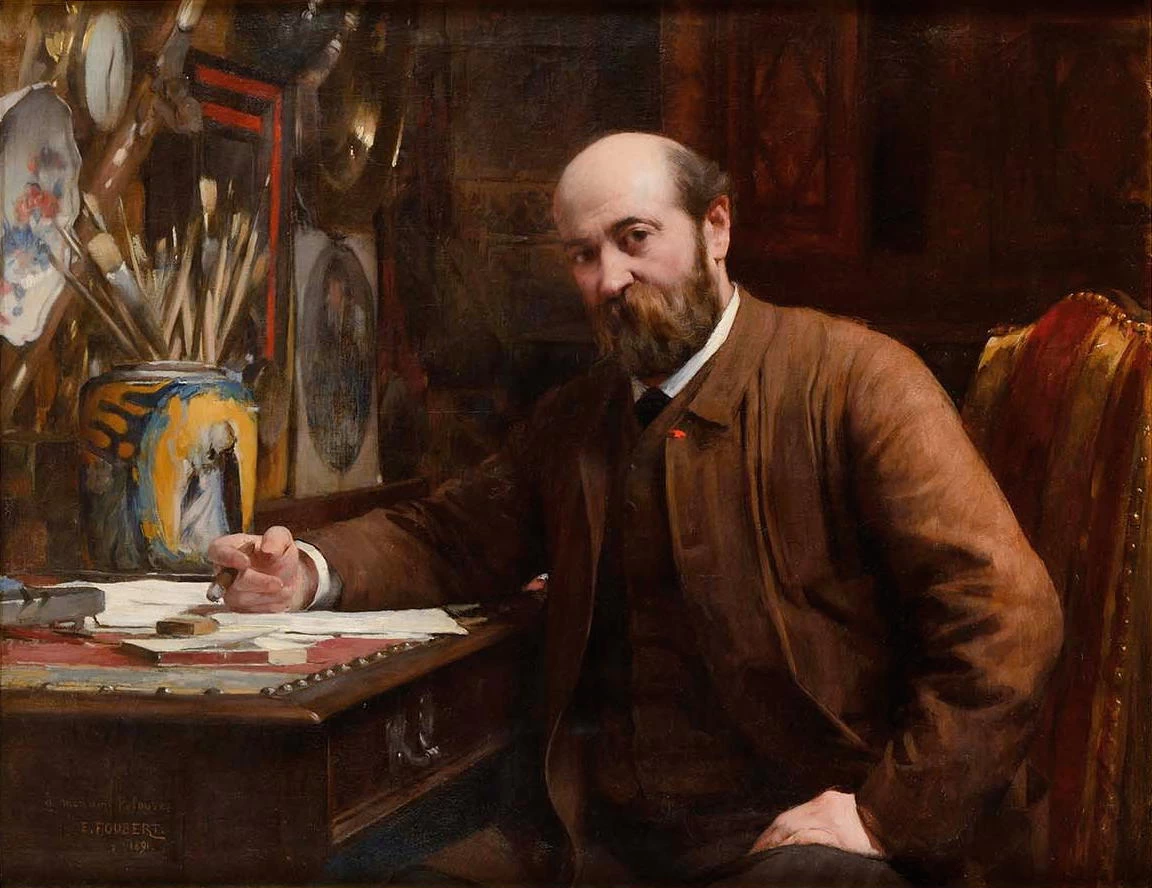 Léon Germain Pelouse nel suo studio nel 1891